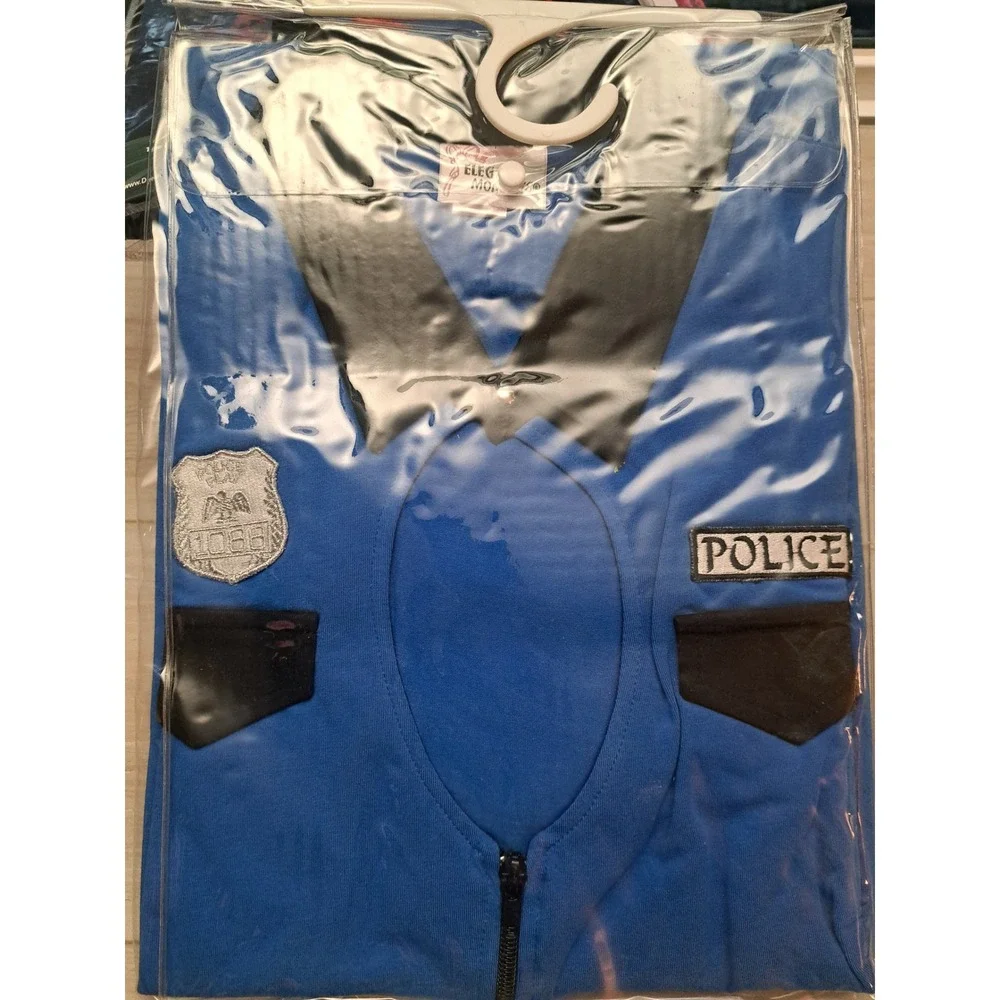 Elegant Moments Intriguing Interrogator Sexy Police Costume 4PC Set Blue Black L